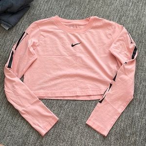 Pink Nike cropped long sleeve